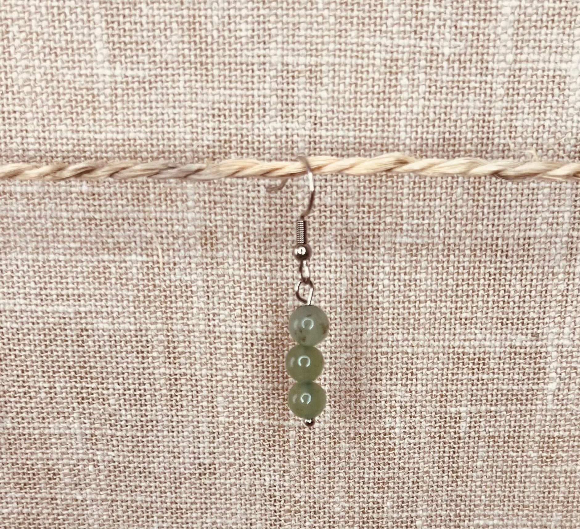 BOUCLE D'OREILLES AVENTURINE VERTE