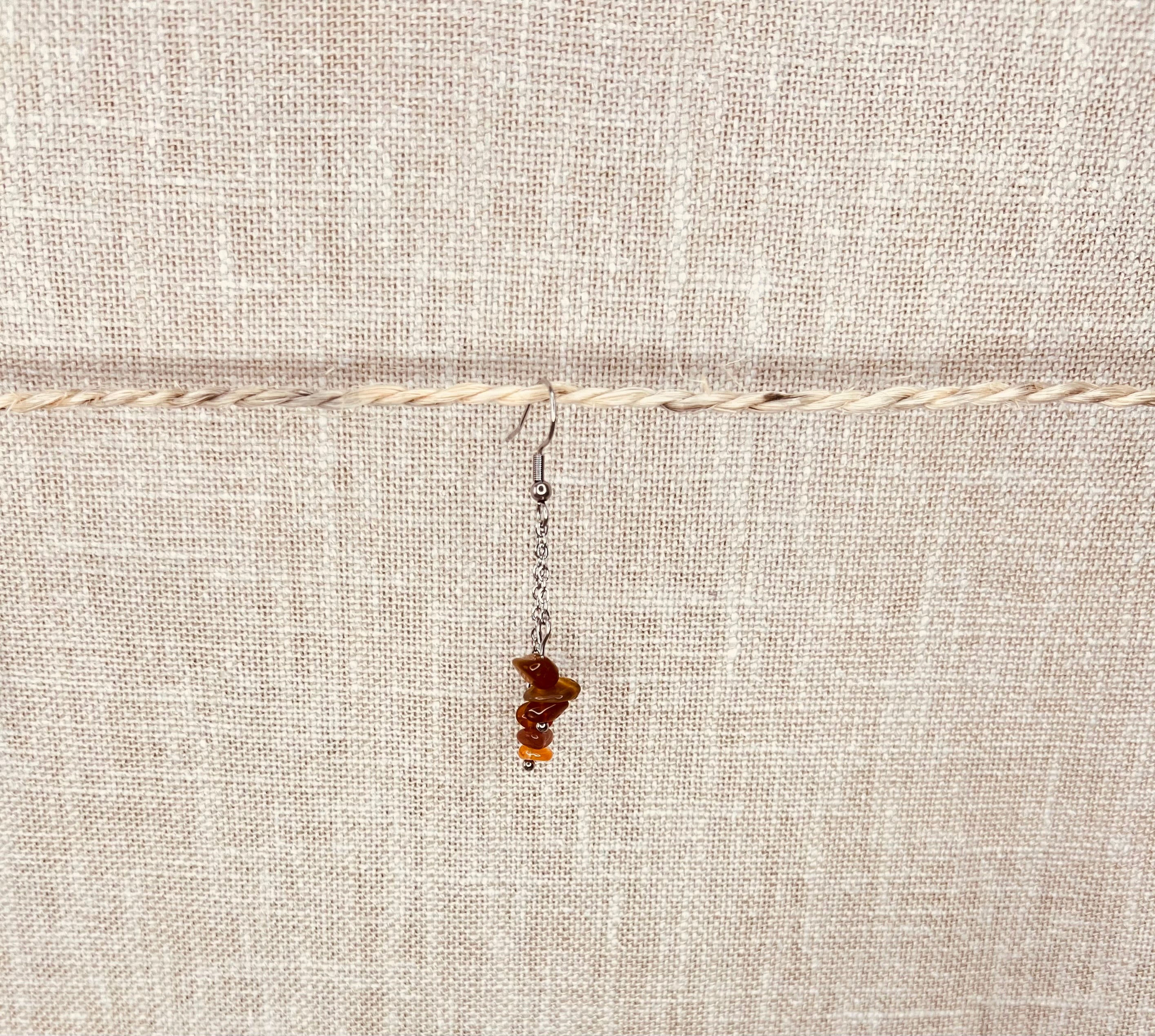 BOUCLE D'OREILLES BAROQUE CORNALINE