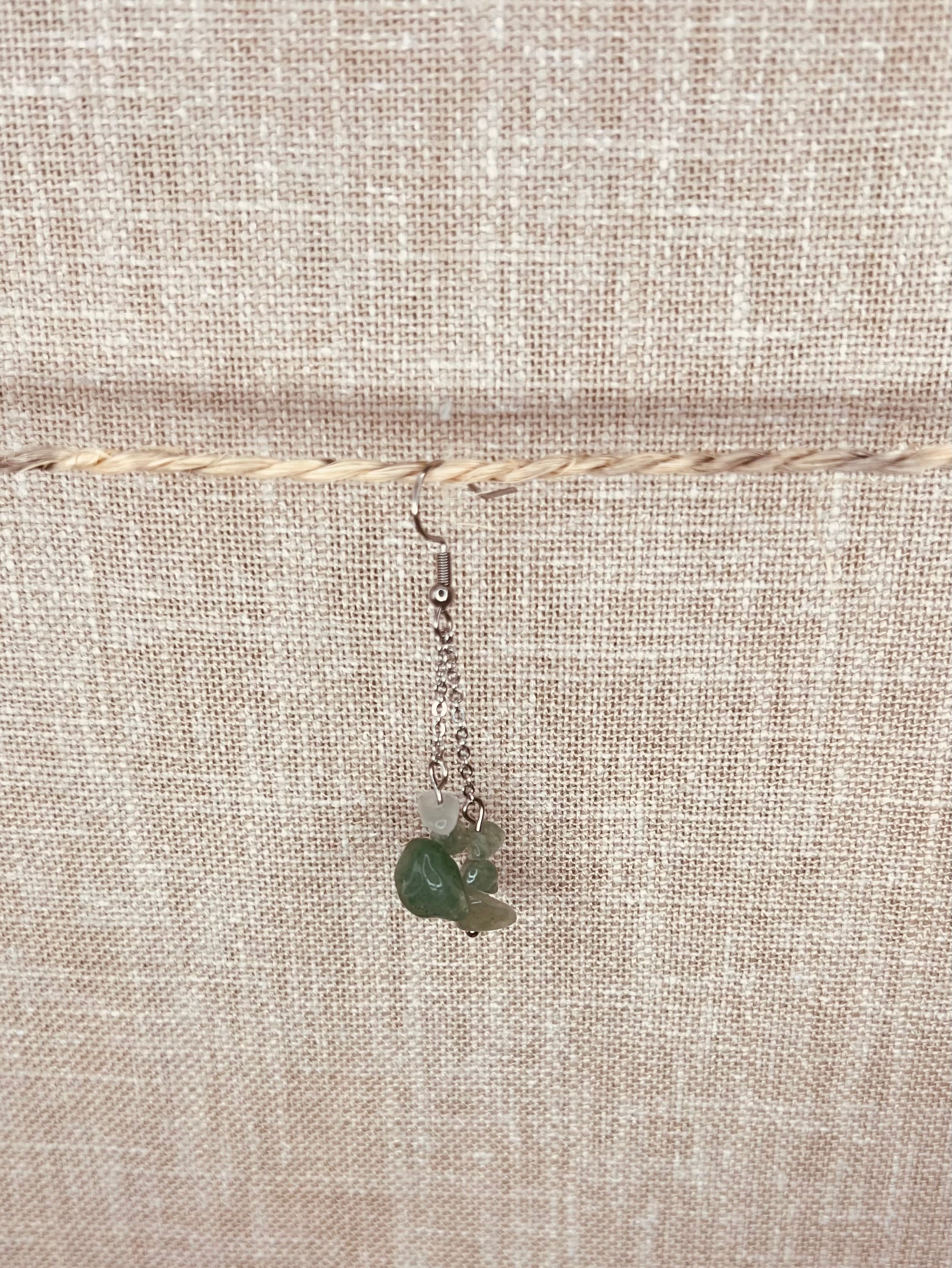 Boucle d'oreilles Baroque Aventurine Verte