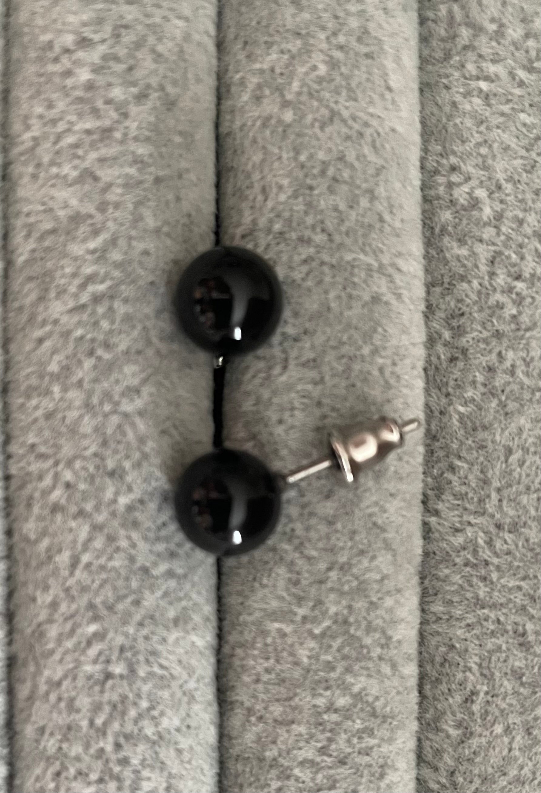 BOUCLE D'OREILLES OBSIDIENNE NOIRE